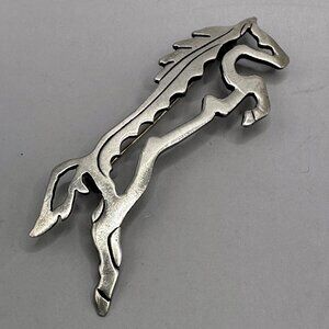Native American Horse Brooch Glenn & Irene Sandoval Signed GS Sterling Silver